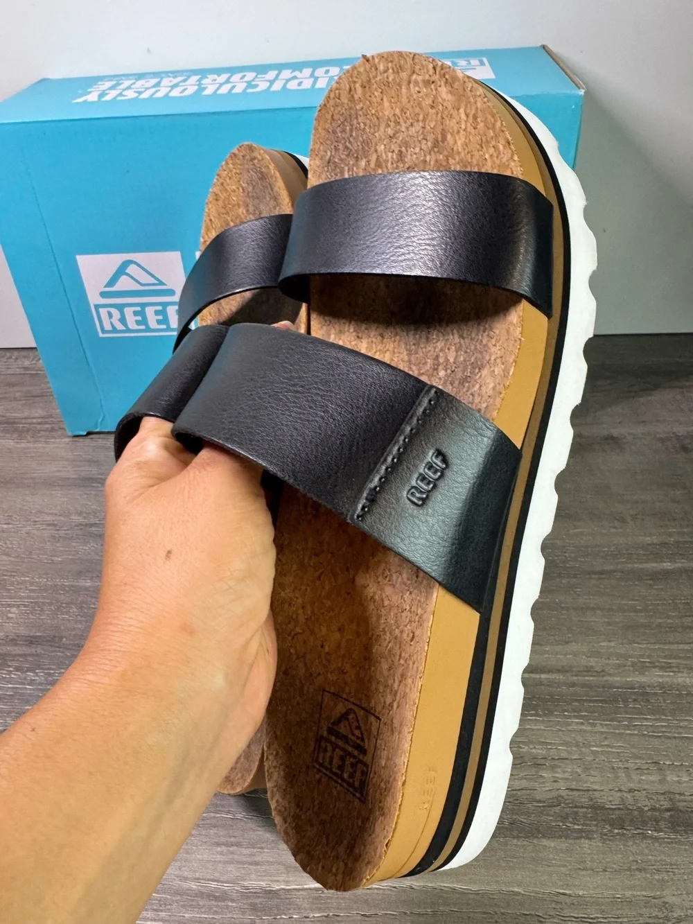 Reef Cushion Vista Hi Sandals size 8 arch support corkbed platform